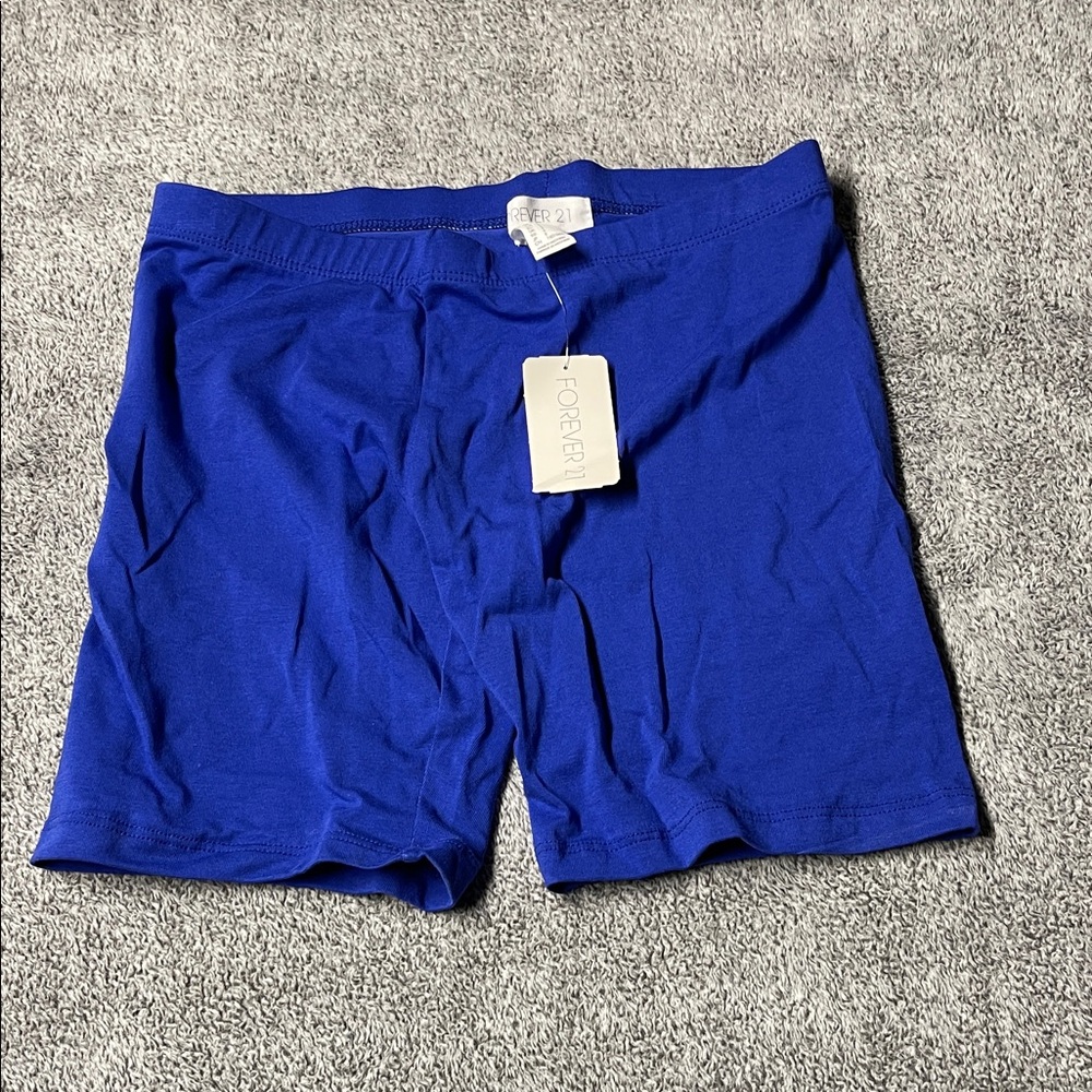 Forever 21 Men's Bright Blue Knit Athletic Shorts